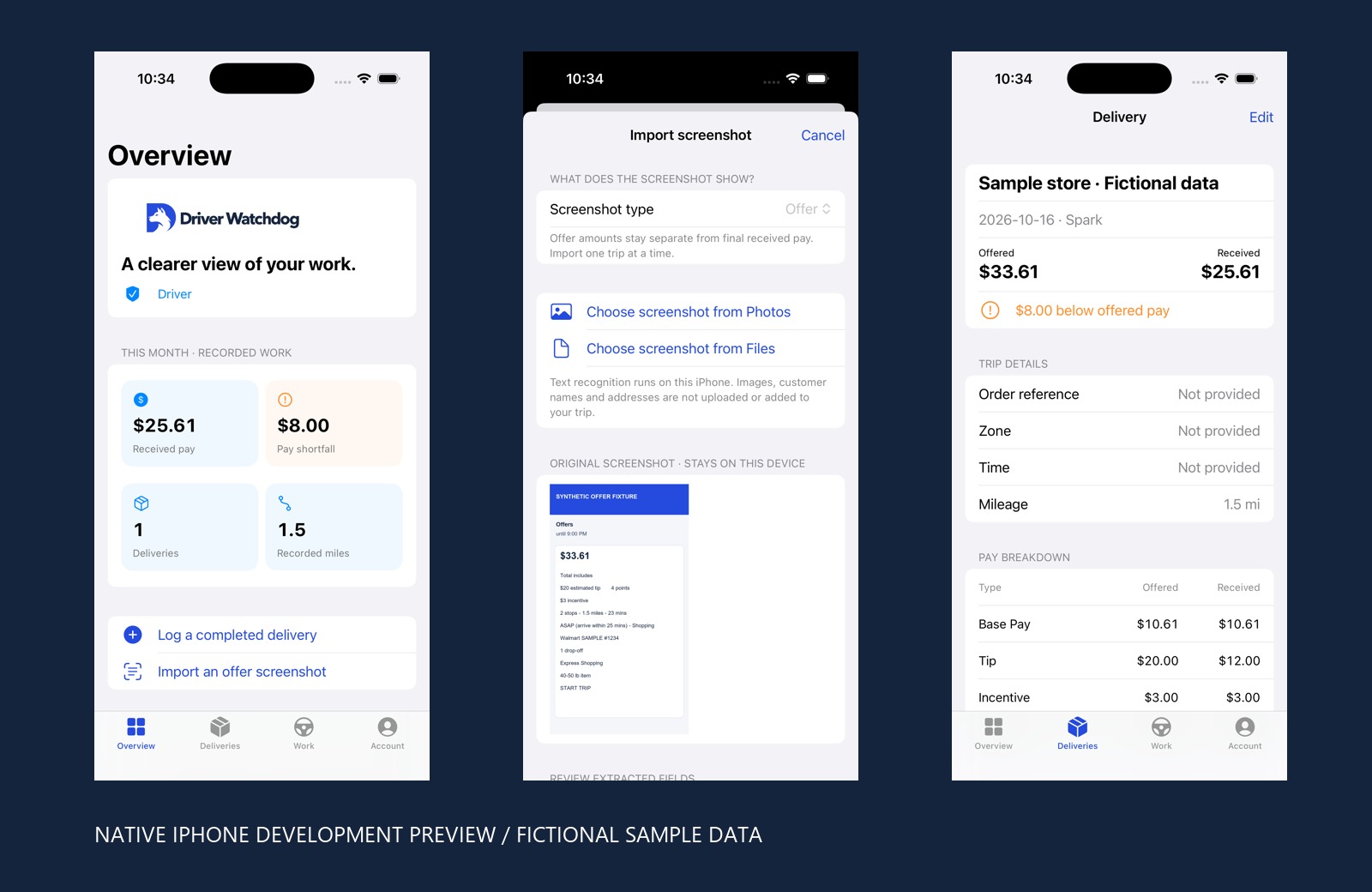 Driver Watchdog for iPhone: a native preview takes shape.
